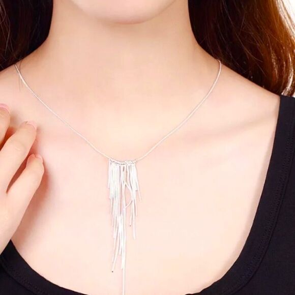The Roaring 20’s 925 Silver retro fringe necklace - Picture 3 of 8